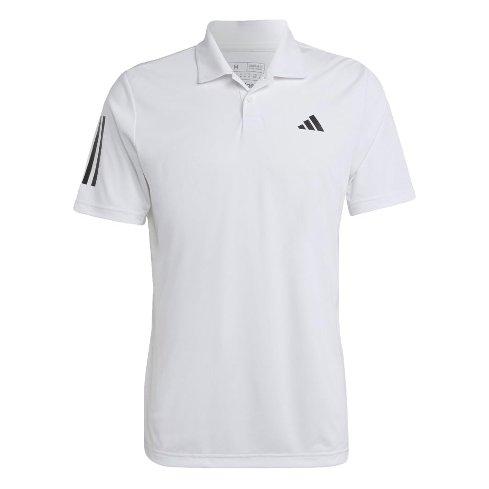 adidas Men's Club 3-Stripes Tennis Polo Shirt, White, Small