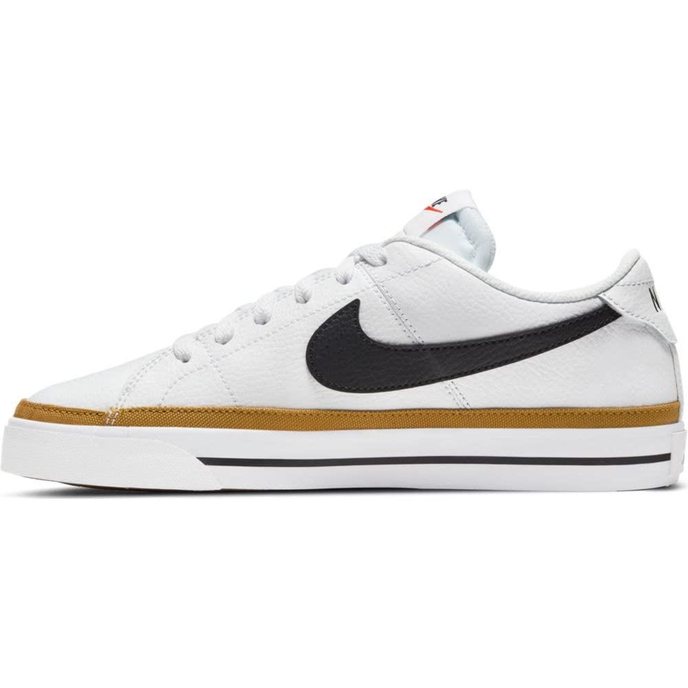 NIKE Women's Court Legacy Sneaker, White/Desert Ochre/Team Orange/Black, 7.5