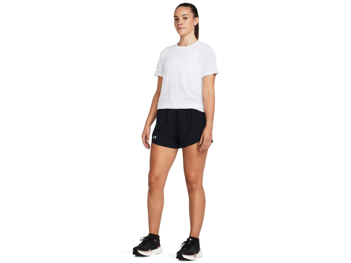 Under Armour Womens Fly by Shorts, (001) Black/Black/Reflective, Large