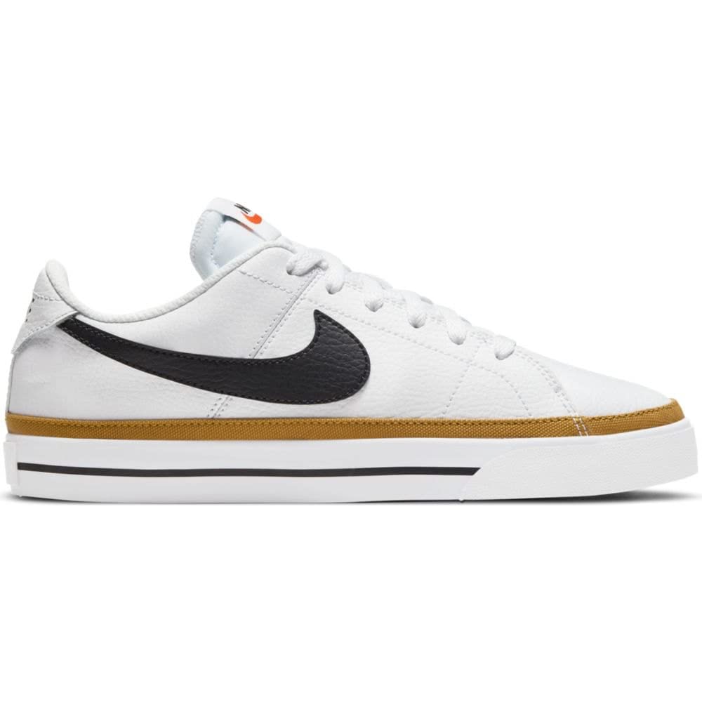 NIKE Women's Court Legacy Sneaker, White/Desert Ochre/Team Orange/Black, 7.5