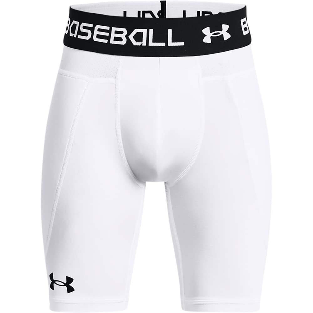 Under Armour Boys Utility Slider w/Cup 21, White (100)/Graphite, X-Small