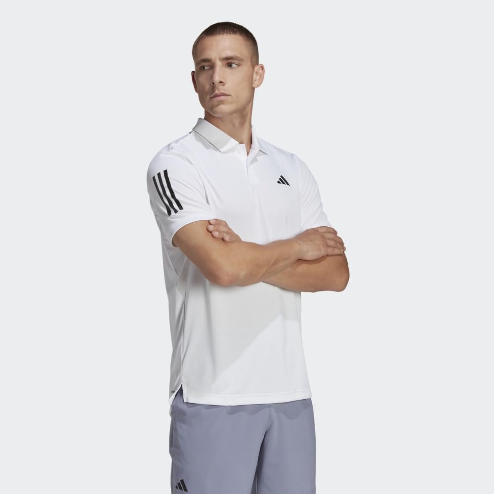 adidas Men's Club 3-Stripes Tennis Polo Shirt, White, Small
