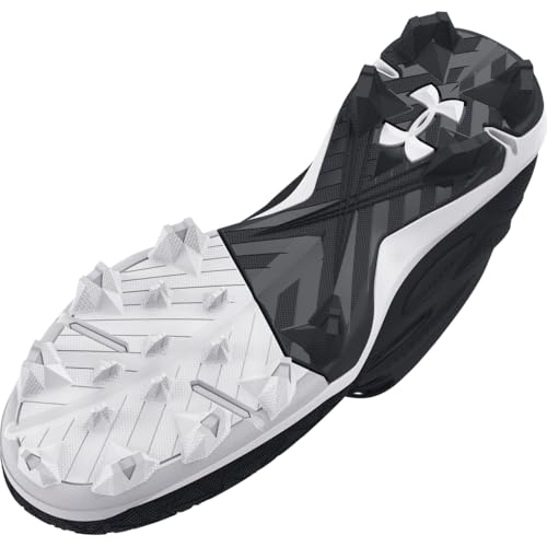 Under Armour Men's Leadoff Mid 3.0 Baseball Cleat, (001) Black/Black/White, 9.5, US