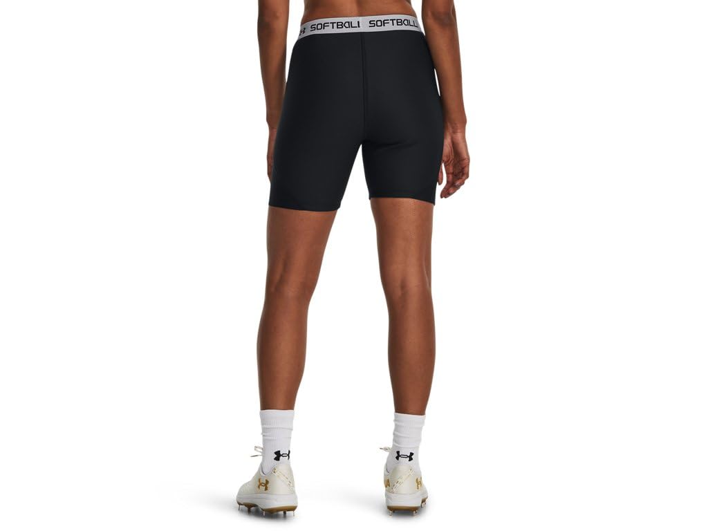 Under Armour Womens Softball Slider Shorts, (001) Black / / White, Medium