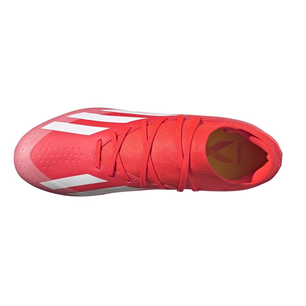 adidas Unisex X Crazyfast League Firm Ground Sneaker, Solar Red/White/Team Solar Yellow, 10.5 US Men