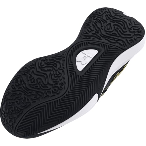 Under Armour Unisex Grade School Lockdown 7, (001) Black/Black/Metallic Gold, 3.5, US