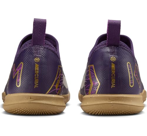 Nike Jr. Mercurial Vapor 16 Academy Kylian Mbappe Big Kids' IC Low-Top Soccer Shoes (FQ8414-500, Grand Purple/Pale Ivory) Size 3.5