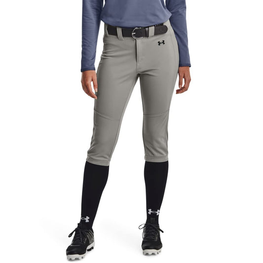 Under Armour Womens Utility Softball Pants 22, (075) Baseball Gray / / Black, Small