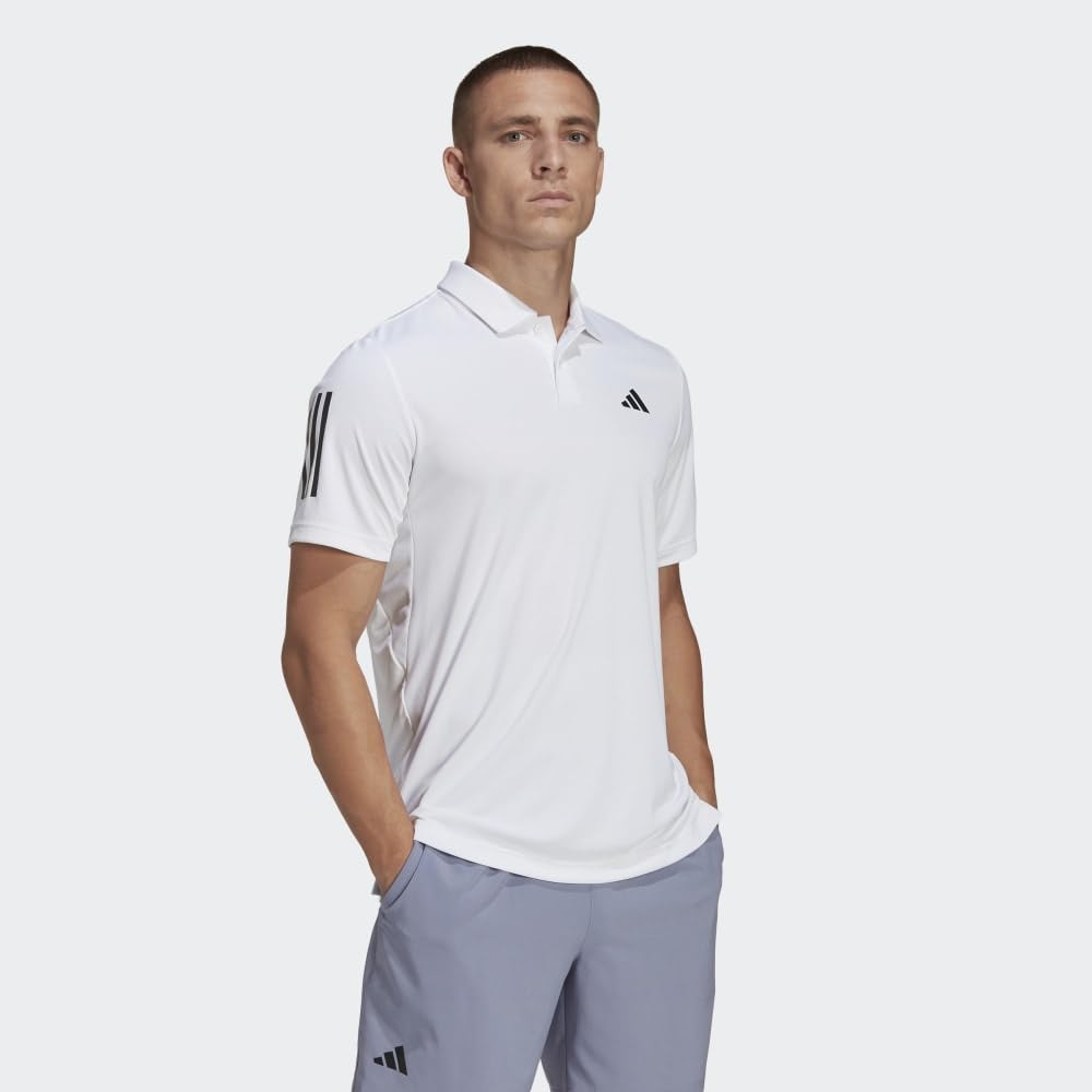 adidas Men's Club 3-Stripes Tennis Polo Shirt, White, Small