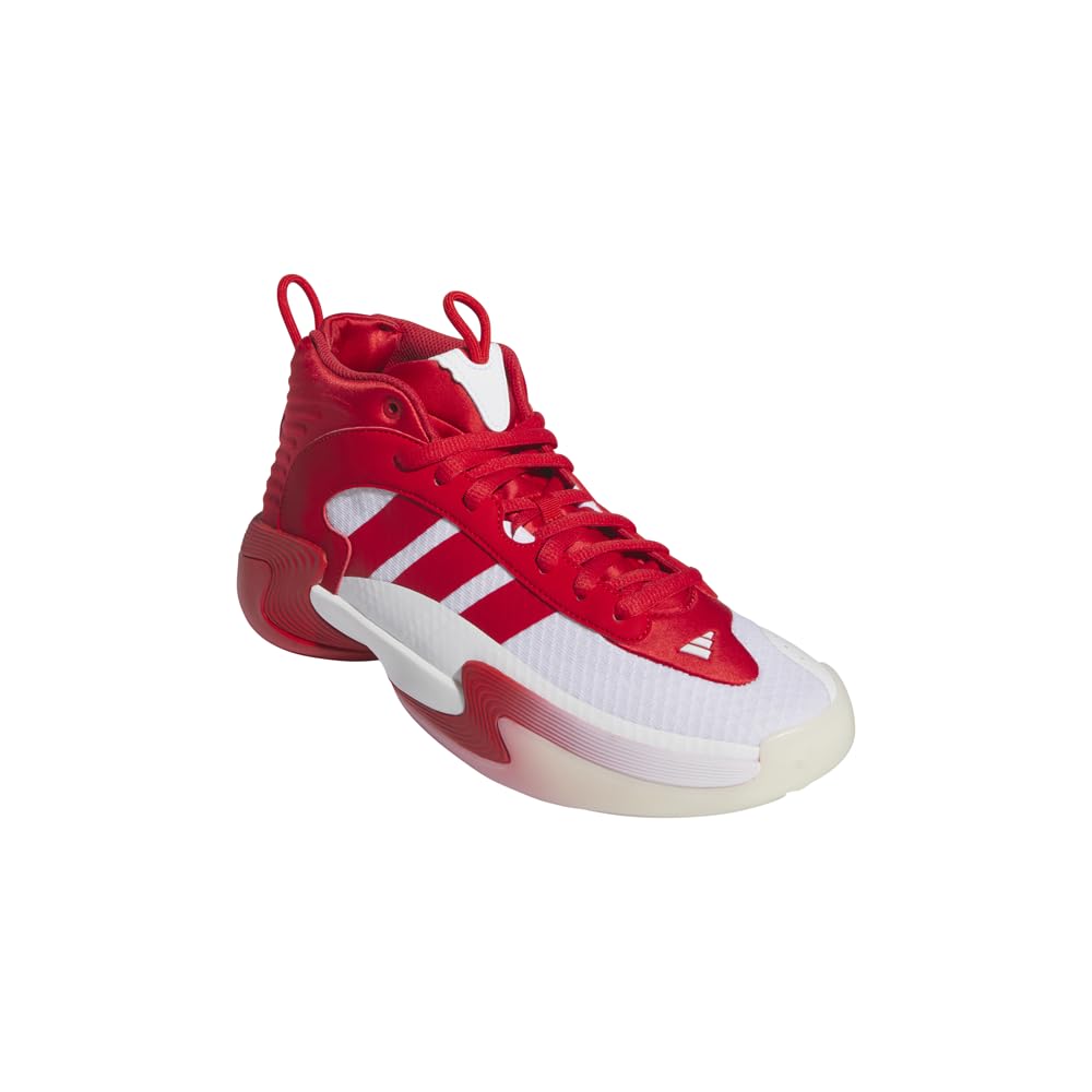 adidas Women's Exhibit Select Mid Top Sneaker, White/Collegiate Red/Collegiate Red, 8