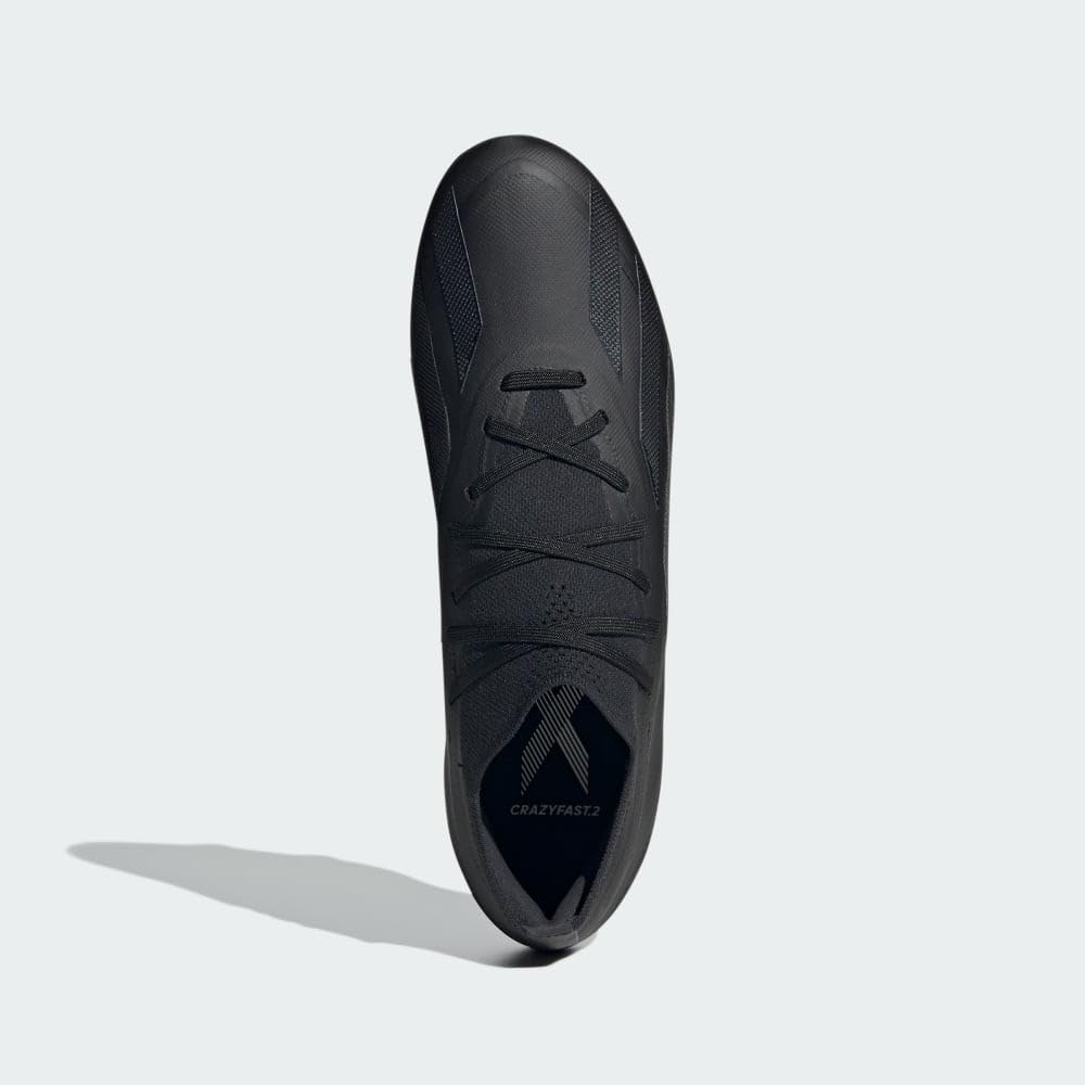 adidas Unisex X Crazyfast.2 Firm Ground Soccer Cleats Sneaker, Core Black/Core Black/Core Black, 7 US Men