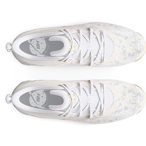 Under Armour Men's Harper 8 Mid RM, (100) White/White/Metallic Gold, 11, US
