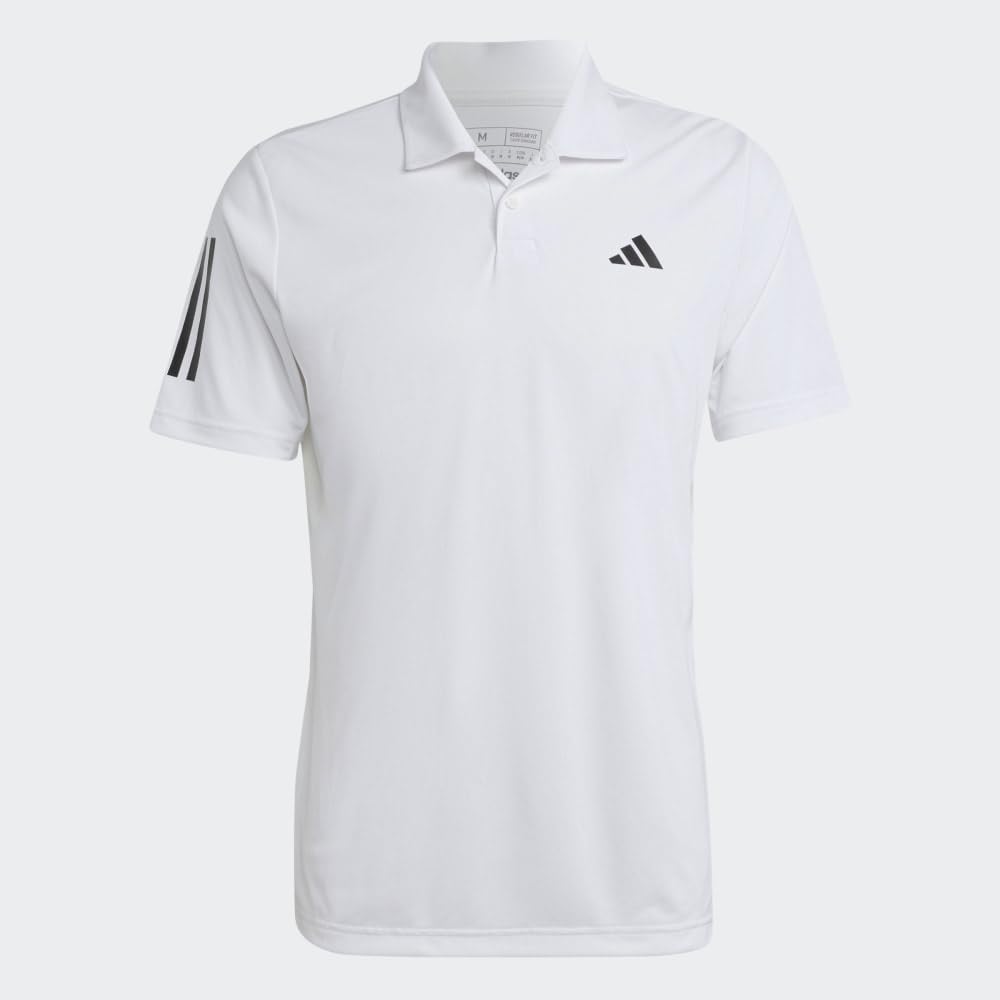adidas Men's Club 3-Stripes Tennis Polo Shirt, White, Small