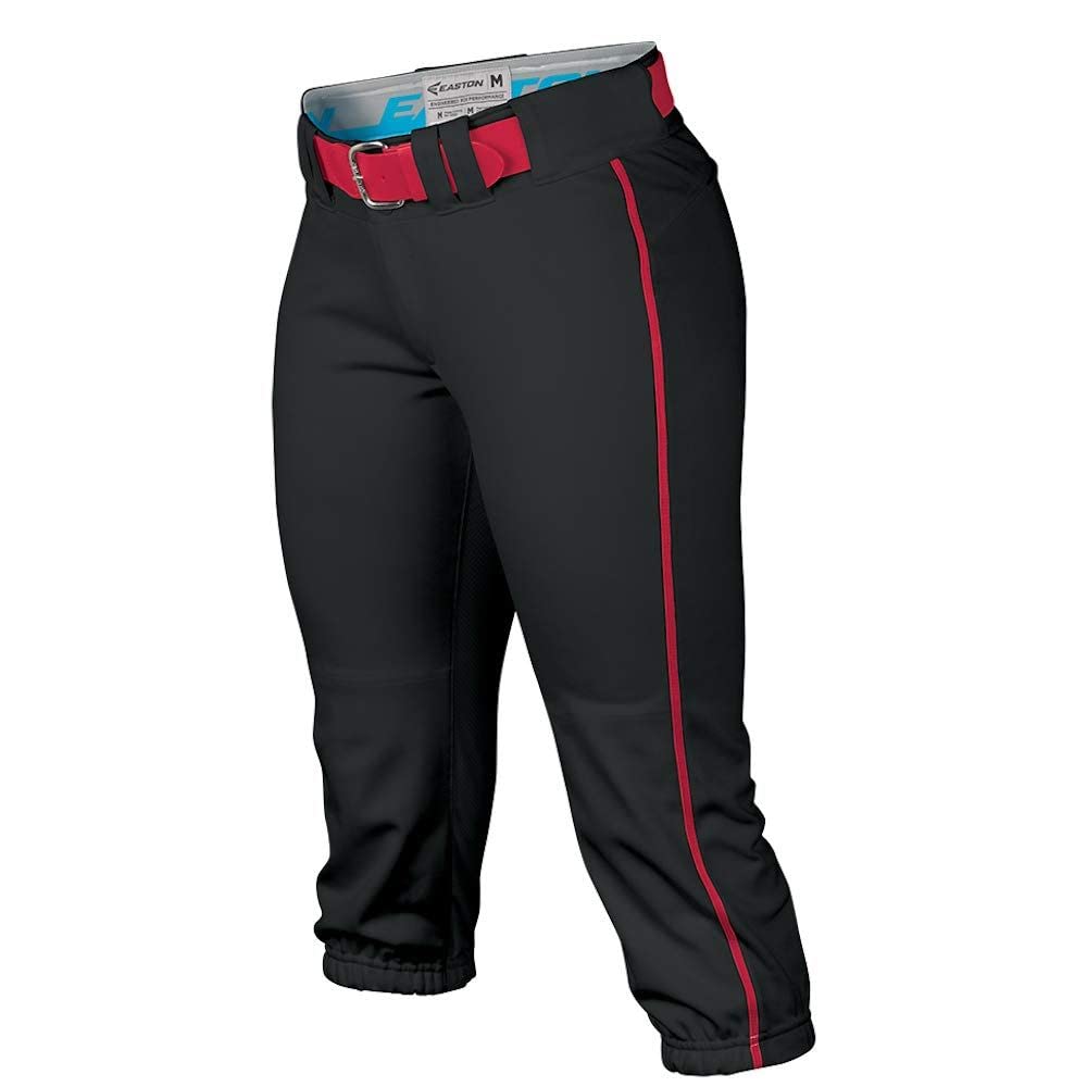 EASTON PRO Softball Pant, Women's, Medium, Black/Red