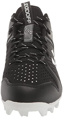Under Armour Men's Leadoff Mid Rubber Molded Baseball Cleat, (001) Black/Black/White, 12