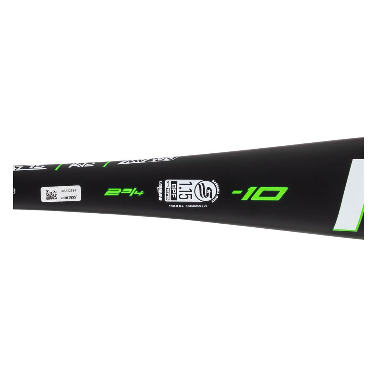 MARUCCI Code USSA Senior League Aluminum Baseball BAT, 2 3/4" Barrel, -10, 28"/18 oz.