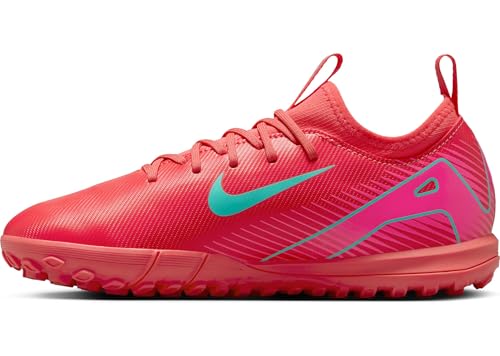 Nike Jr. Mercurial Vapor 16 Academy Little/Big Kids' TF Low-Top Soccer Shoes (FQ8284-800, Ember Glow/Aurora Green) Size 5.5