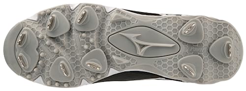 Mizuno Women's 9-Spike Swift 8 Low Metal Softball Cleat, White-Black, 8