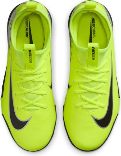 Nike Jr. Mercurial Vapor 16 Academy Little/Big Kids' TF Low-Top Soccer Shoes (FQ8284-700, Volt/Black) Size 5.5