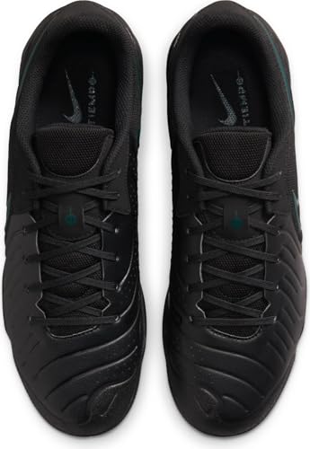 Nike Tiempo Legend 10 Academy Indoor/Court Low-Top Soccer Shoes (DV4341-002, Black/Deep Jungle/Black) Size 10.5