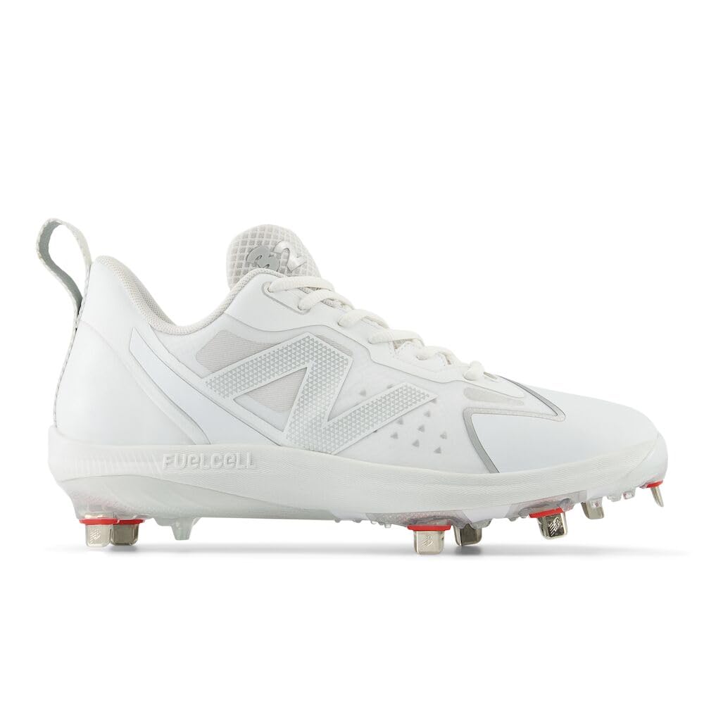 New Balance Women's FuelCell Romero Duo V2 Softball Shoe, White/Silver Metalic, 6.5