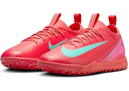 Nike Jr. Mercurial Vapor 16 Academy Little/Big Kids' TF Low-Top Soccer Shoes (FQ8284-800, Ember Glow/Aurora Green) Size 5.5