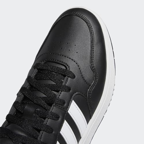 adidas Men's Hoops 3.0 Mid Top Basketball Shoe, Black/White/Grey, 10