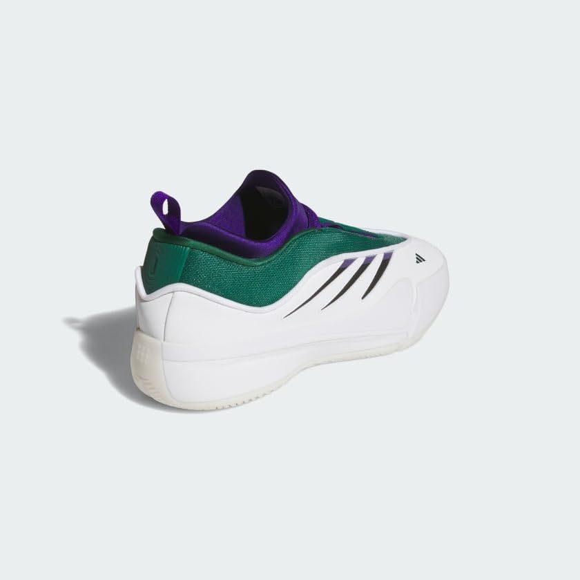 adidas Unisex Dame 9 Basketball Sneaker, White/Black/Collegiate Green, 12 US Men