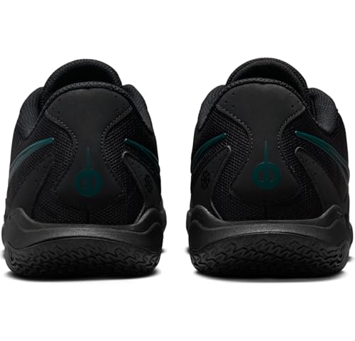 Nike Tiempo Legend 10 Academy Indoor/Court Low-Top Soccer Shoes (DV4341-002, Black/Deep Jungle/Black) Size 10.5