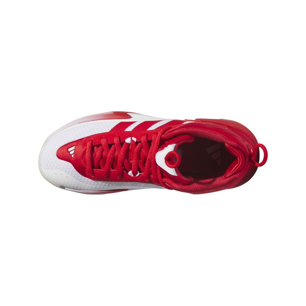 adidas Women's Exhibit Select Mid Top Sneaker, White/Collegiate Red/Collegiate Red, 8