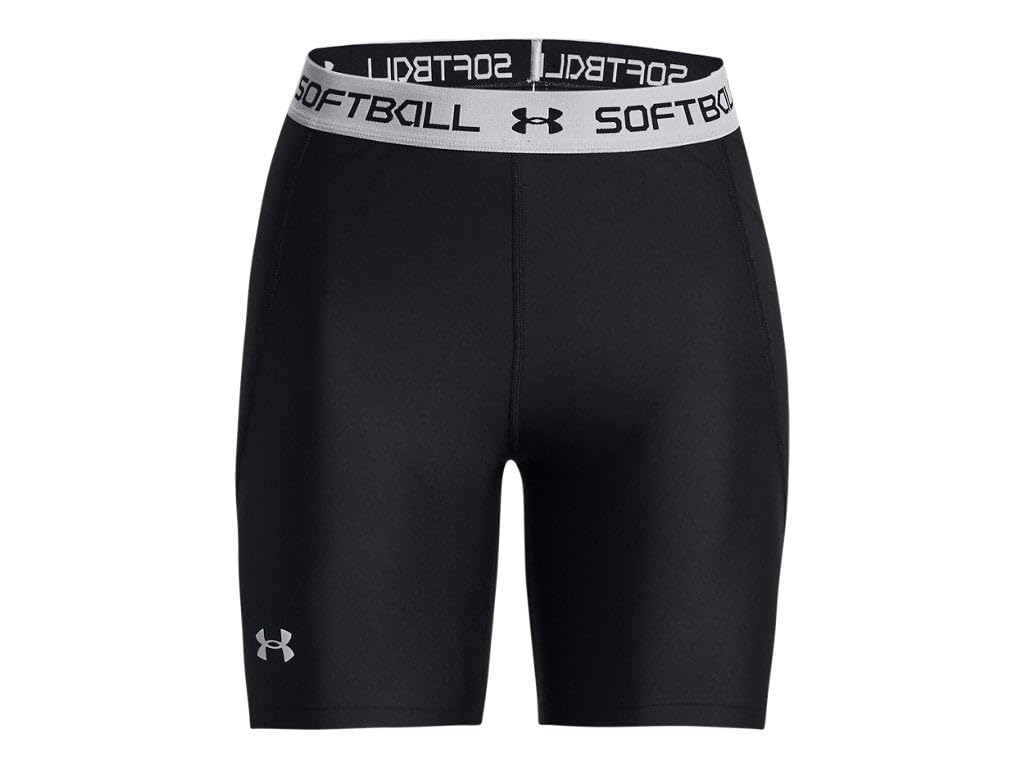 Under Armour Womens Softball Slider Shorts, (001) Black / / White, Medium