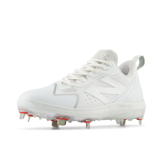 New Balance Women's FuelCell Romero Duo V2 Softball Shoe, White/Silver Metalic, 6.5