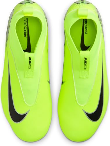 Nike Jr. Mercurial Superfly 10 Academy Little/Big Kids' MG High-Top Soccer Cleats (FQ8304-700, Volt/Black) Size 4