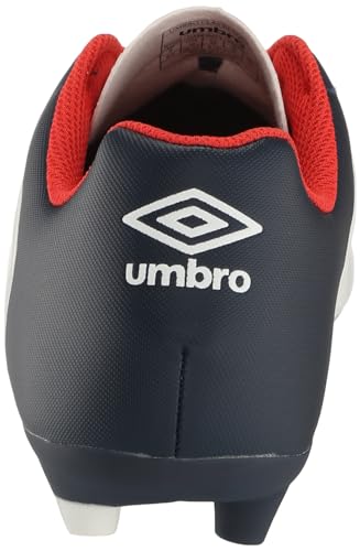 Umbro Men's Classico XI FG Soccer Cleat, White/Navy/Red, 8