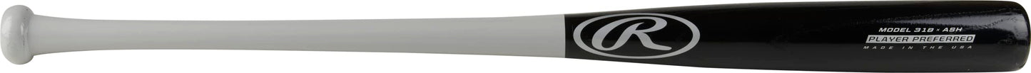 Rawlings | Player Preferred 318 Ash Wood Baseball Bat | 31 inch | Black/Grey