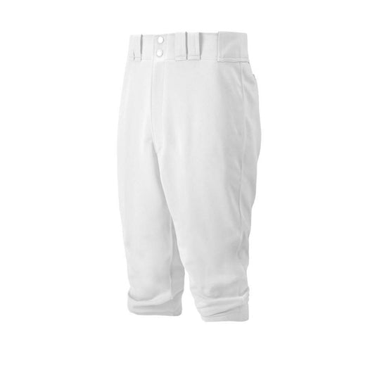 Mizuno Adult Men's Premier Short Knicker Baseball Pant, Below the Knee Fit (White, Small)