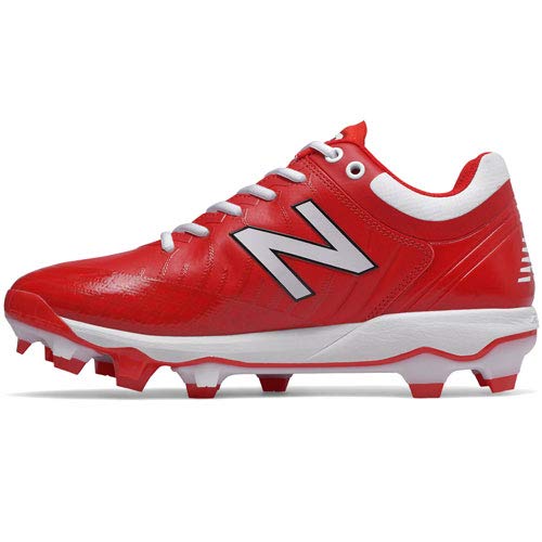 New Balance Men's 4040 V5 TPU Molded Baseball Shoe, Red/White, 15 M US