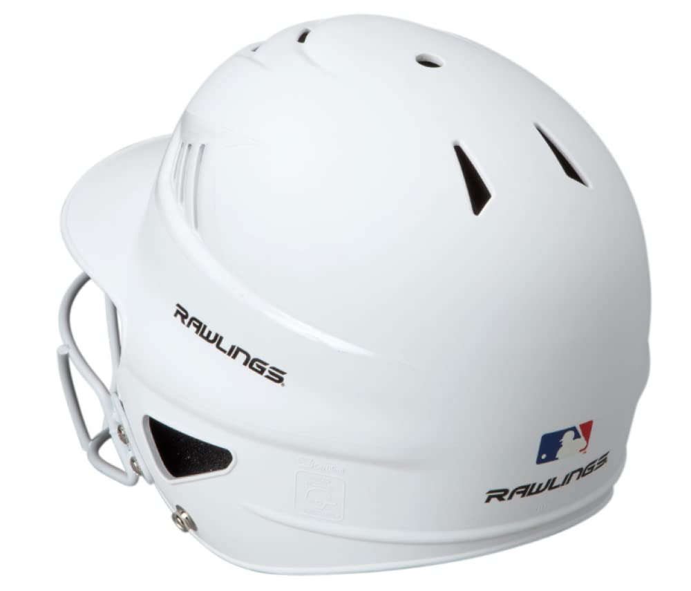 Rawlings | COOLFLO HIGHLIGHTER Batting Helmet | Face Guard Included | One Size Fits Most 6 1/2"-7 1/2" | Matte White
