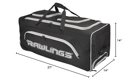 Rawlings | YADI Wheeled Catcher's Bag | Yadier Molina Model | Baseball/Softball | Black