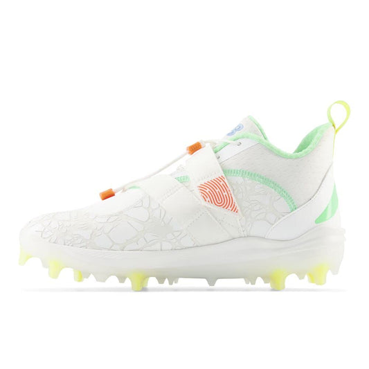 New Balance Unisex FuelCell Lindor V2 Comp Baseball Shoe, Optic White/Neon Dragonfly/Electric Jade, 9 US Men