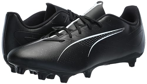 PUMA Men's Ultra 5 Play Firm, Artificial Ground Soccer Cleats Sneaker, Black White, 12