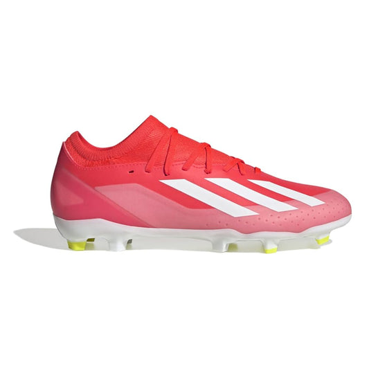 adidas Unisex X Crazyfast League Firm Ground Sneaker, Solar Red/White/Team Solar Yellow, 10.5 US Men