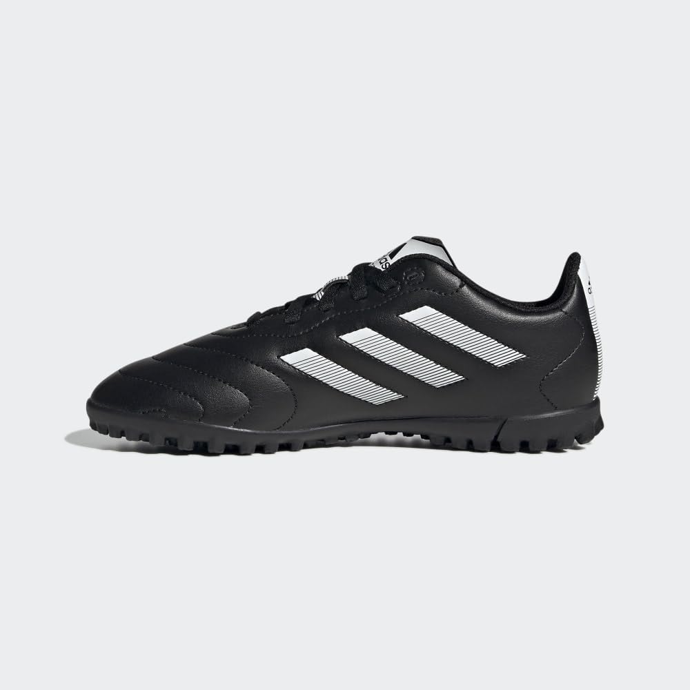 adidas Goletto Turf Soccer Shoe, Black/White/Metallic, 5.5 US Unisex Big Kid
