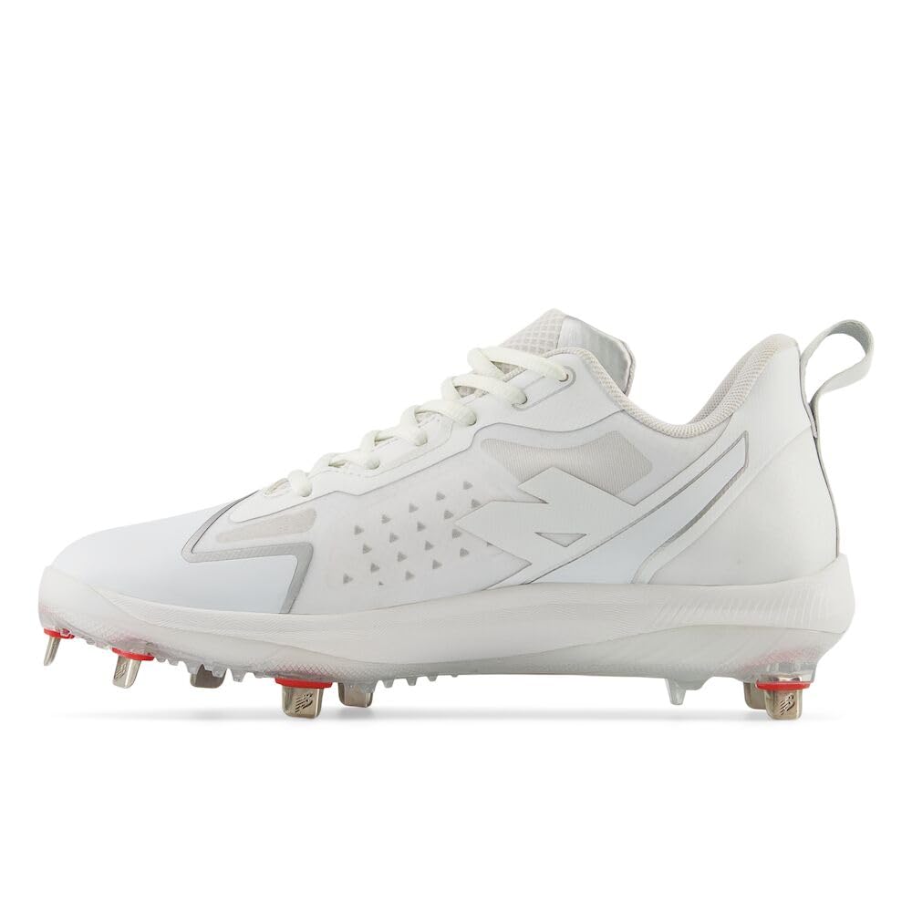 New Balance Women's FuelCell Romero Duo V2 Softball Shoe, White/Silver Metalic, 6.5