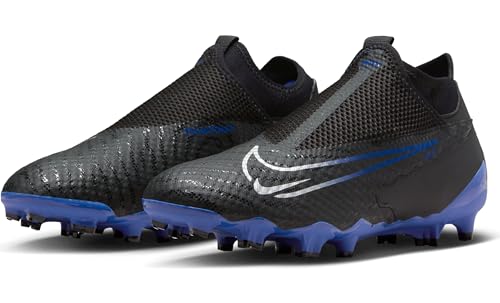 Nike Phantom GX Academy Multi-Ground High-Top Soccer Cleats (DD9472-040, Black/Hyper Royal/Chrome) Size 6.5