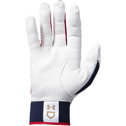 Under Armour Men's Yard 9 Stars and Stripes Baseball Gloves, (100) White/Red/Metallic Gold, Large