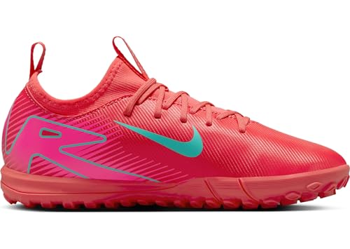 Nike Jr. Mercurial Vapor 16 Academy Little/Big Kids' TF Low-Top Soccer Shoes (FQ8284-800, Ember Glow/Aurora Green) Size 5.5