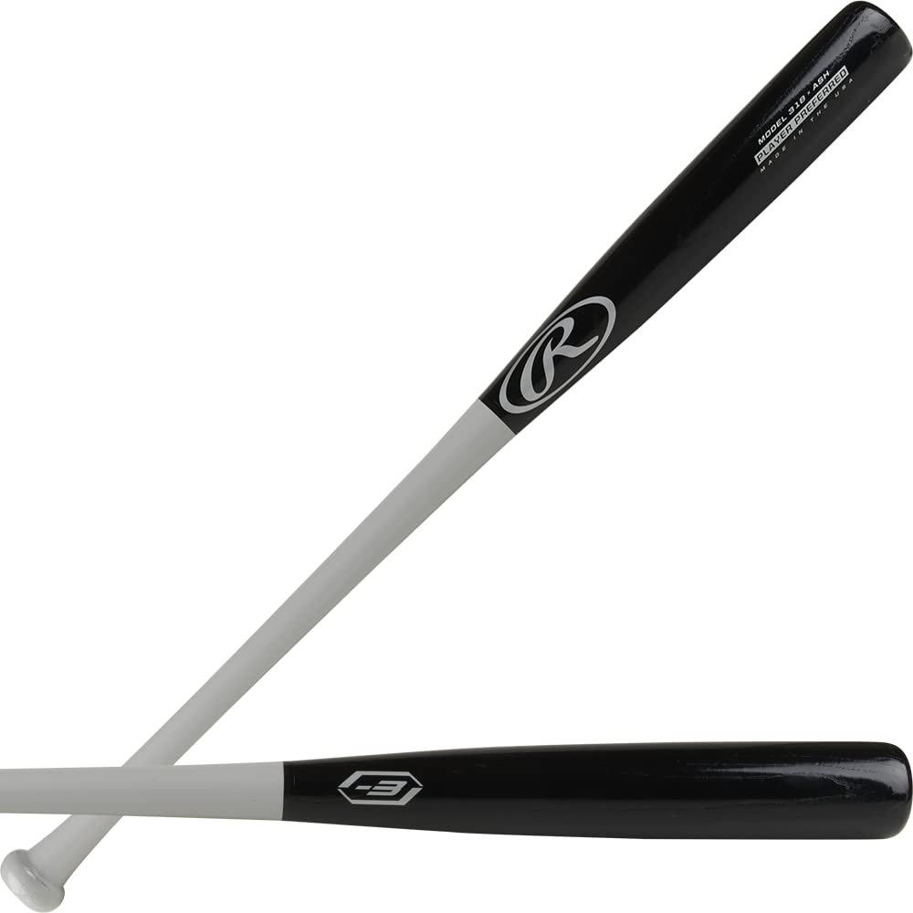 Rawlings | Player Preferred 318 Ash Wood Baseball Bat | 31 inch | Black/Grey
