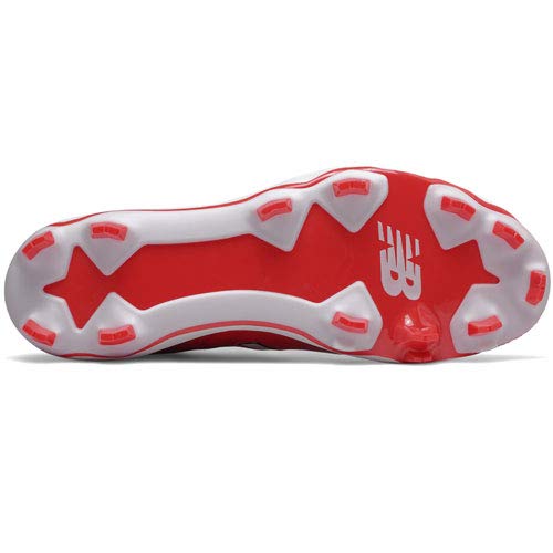 New Balance Men's 4040 V5 TPU Molded Baseball Shoe, Red/White, 15 M US