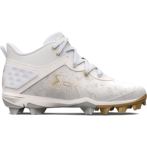 Under Armour Men's Harper 8 Mid RM, (100) White/White/Metallic Gold, 11, US